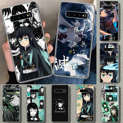 Demon😈Slayer👿Tokitou💙Muichirou💙Phone Case Cover for Samsung Galaxy S20 S21 FE S22 S23 S24 Ultra S10 S10E S9 S8 Plus + Art Gift