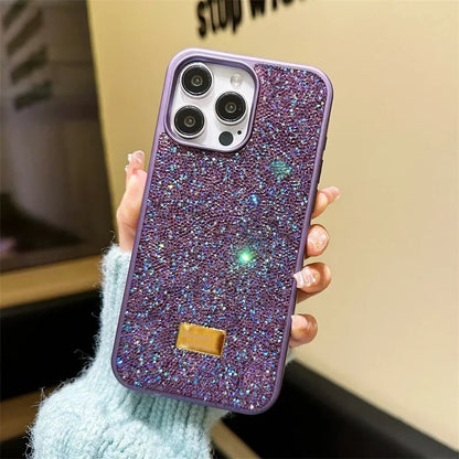 For iPhone 16 Plus 15 14 13 12 11 Pro Max Luxury Glitter Diamond Shiny Rhinestone Shockproof Anti-fall Protective Phone Case