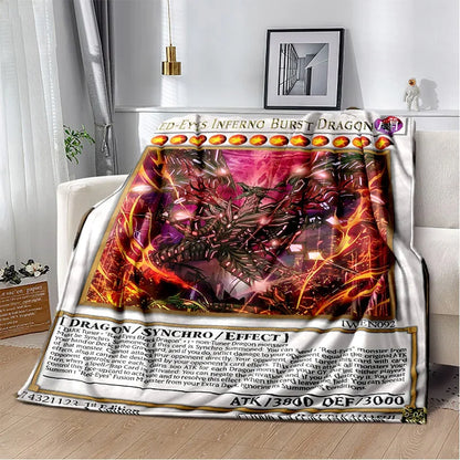 3D Monster Gold Card Cartoon  Yu-Gi-Oh Anime Dack Magician Game Soft Flannel Blanket