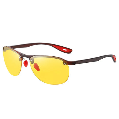 AORON New Polarized Sunglasses Men's Fashion Sunglasses Half Frame Driving TR Women's Night Vision Goggles