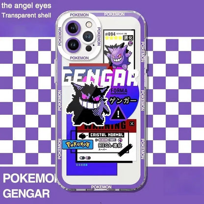 P-Pokemon Gengar Casing For Iphone 16 15 14 13 12 11 Pro Max XR XS Max X 6 6S 7 8 15 Plus  Cover Cartoon  Soft TPU Case