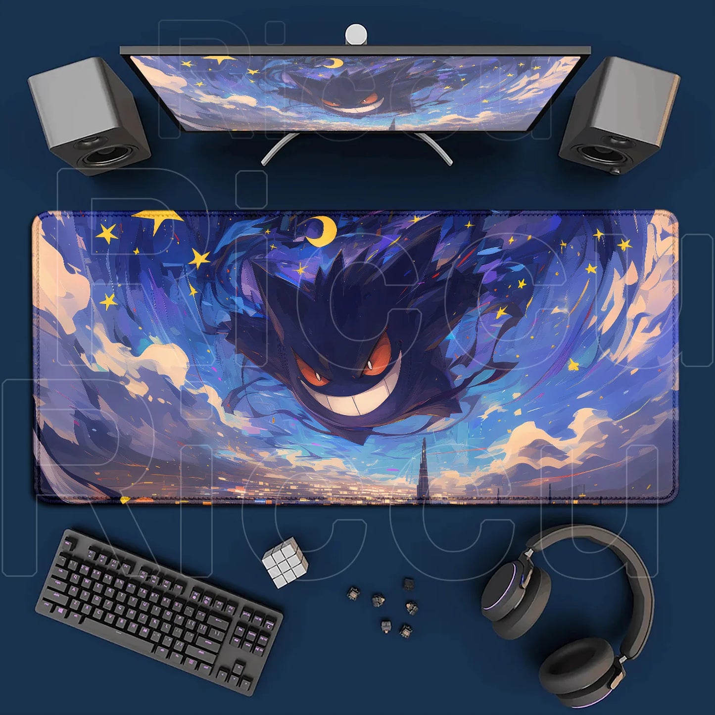 2026 New P-pokemon Gengar Wallpaper Cool Mouse Pad Gaming Large Anime Desk Keyboard Mats Non-slip Rubber Speed E-sports Mousepad