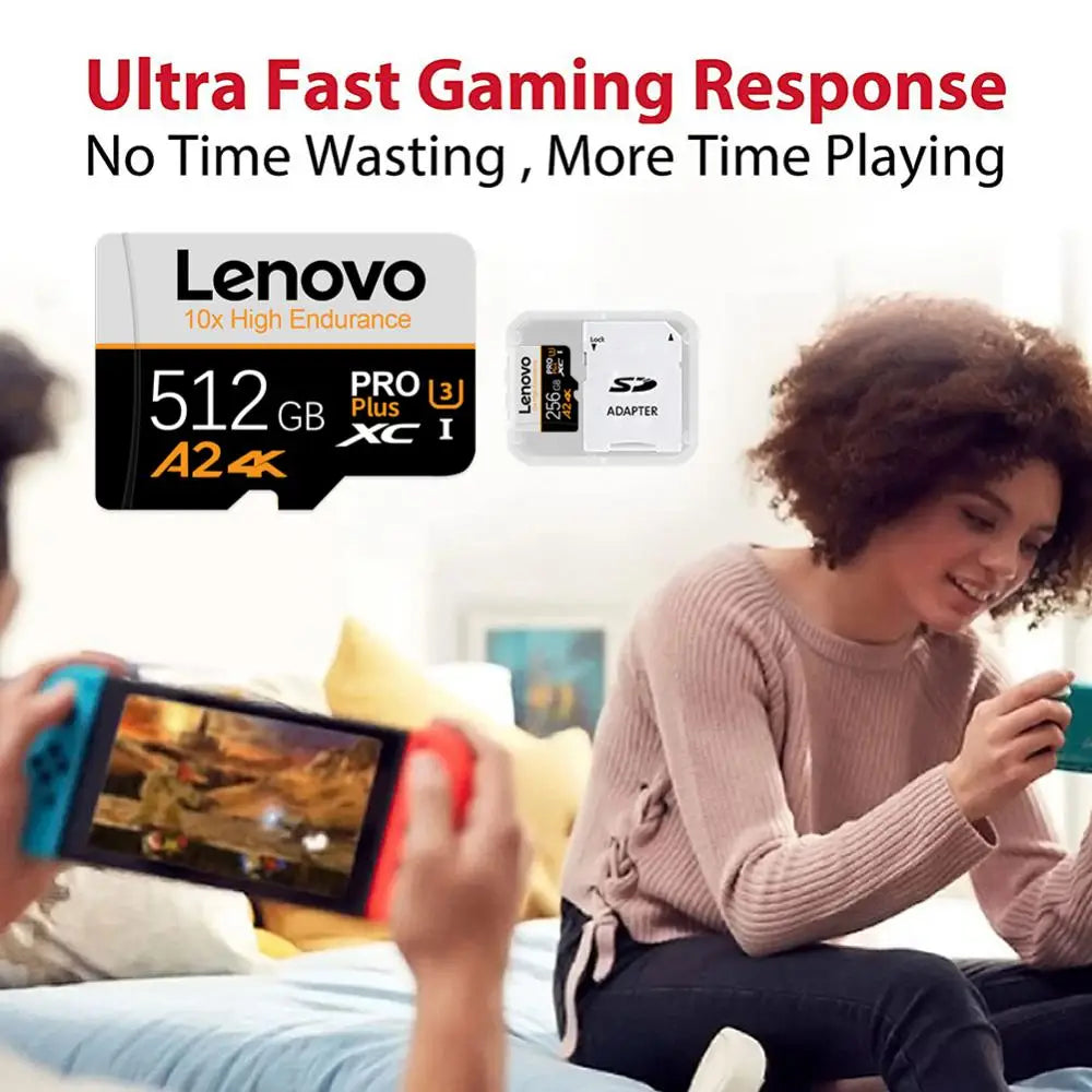 Tarjeta de memoria Lenovo 2TB Clase 10, 1TB, 512GB, 256GB, Mini tarjeta SD, tarjeta Micro TF SD, 128GB, tarjeta de memoria Flash SD/TF para Nintendo Switch