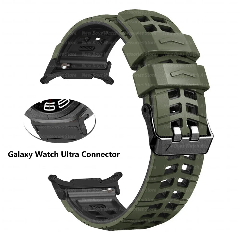 Silicone Band for Samsung Galaxy Watch Ultra 47mm Galaxy ULTRA 47MM No Gaps Quick Fit Sport Bracelet Curved End ultra 47 Strap