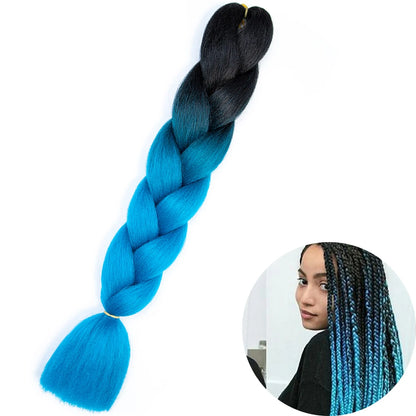 AZQUEEN 24 Inches Jumbo Braiding Hair Synthetic Hair Extensions Afro Ombre Crochet Braid Hair Wholesale For Women