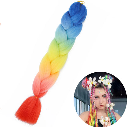 AZQUEEN 24 Inches Jumbo Braiding Hair Synthetic Hair Extensions Afro Ombre Crochet Braid Hair Wholesale For Women