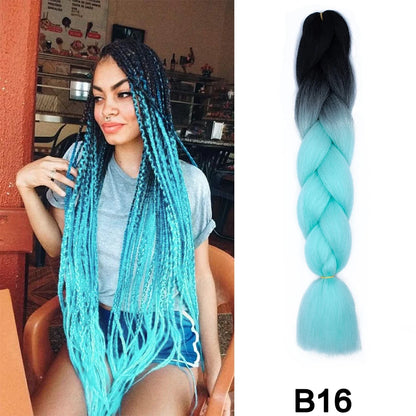 Jumbo Braiding Hair Synthetic Crochet Braids Hair Knotless Braids For Box Braids Senegales Tribal Braids Yaki Hair Extensions