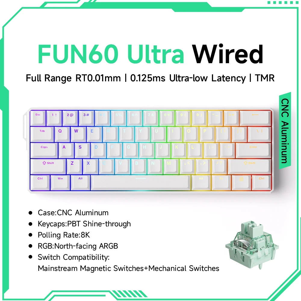 AKKO MonsGeek FUN60 magnetic switch keyboard, ARGB