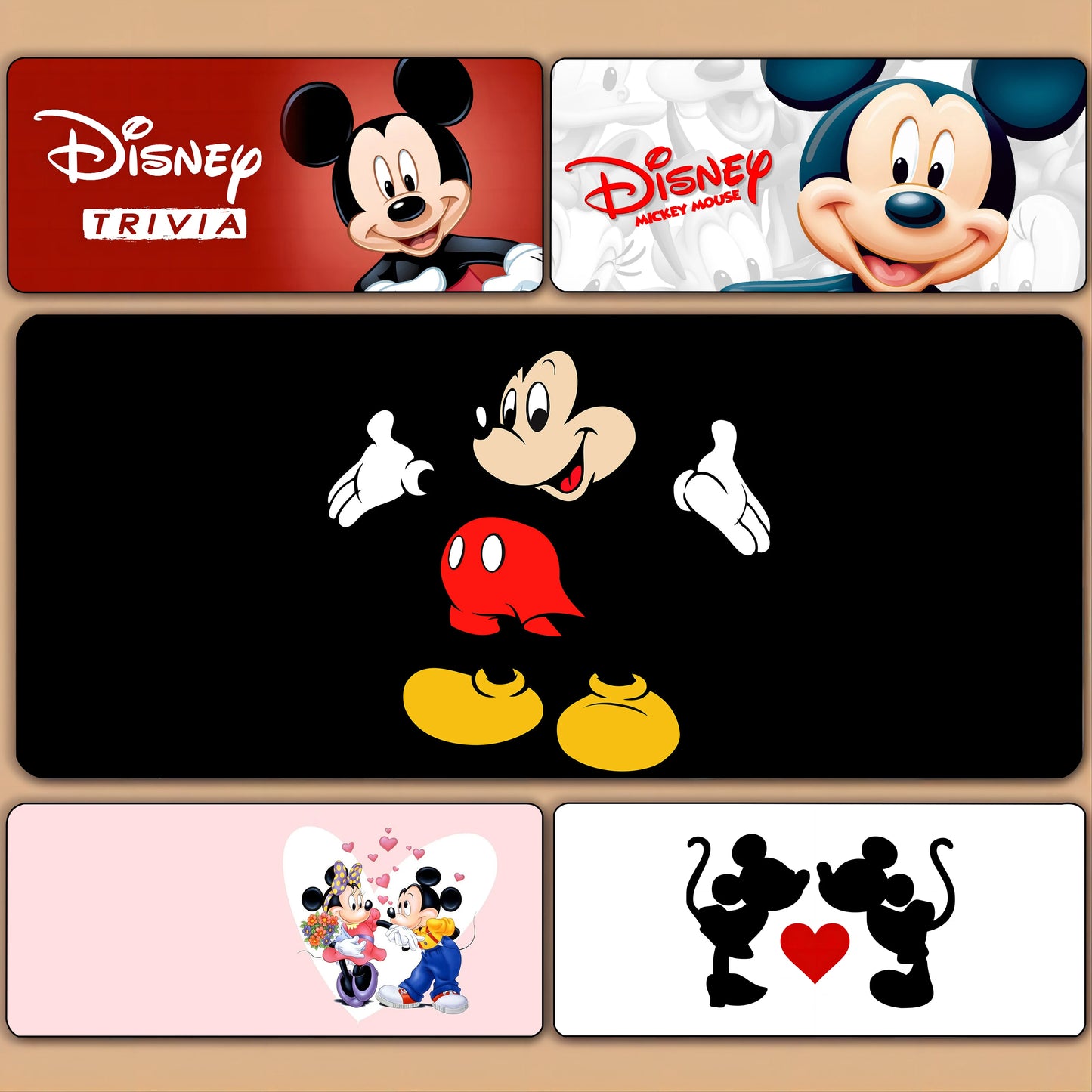 Cute Cartoon Mickey Minnie Mousepad HD Printing Computer Gamers Locking Edge Non-slip Mouse Pad XXL90x40cm Keyboard PC Desk Pad