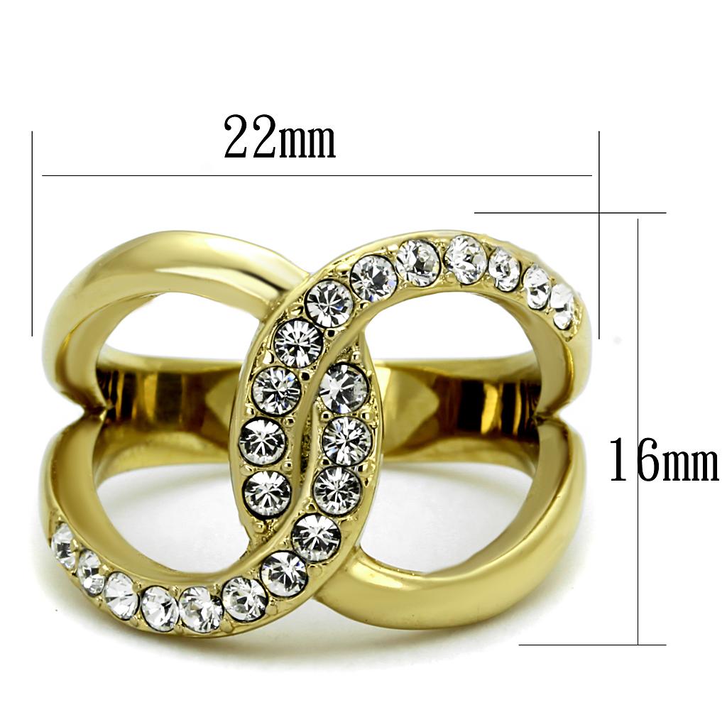 Two-Tone IP Gold (Ion Plating) Stainless Steel Ring with Top