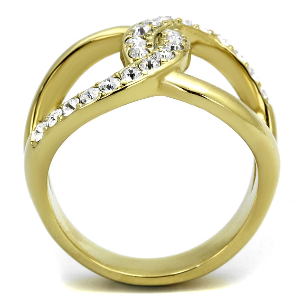 Two-Tone IP Gold (Ion Plating) Stainless Steel Ring with Top