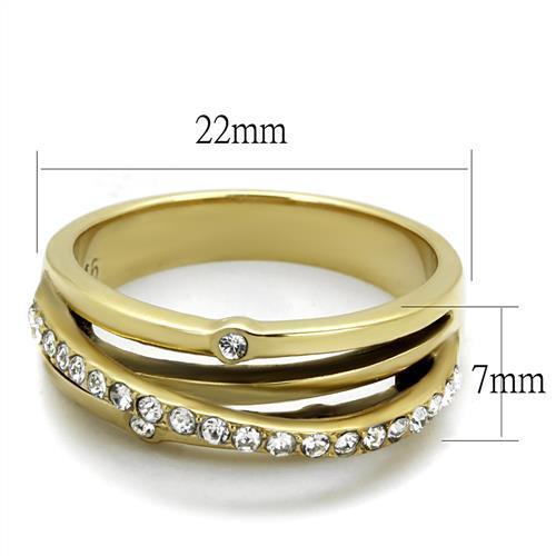 Gold(Ion Plating) Stainless Steel Ring with Top Grade