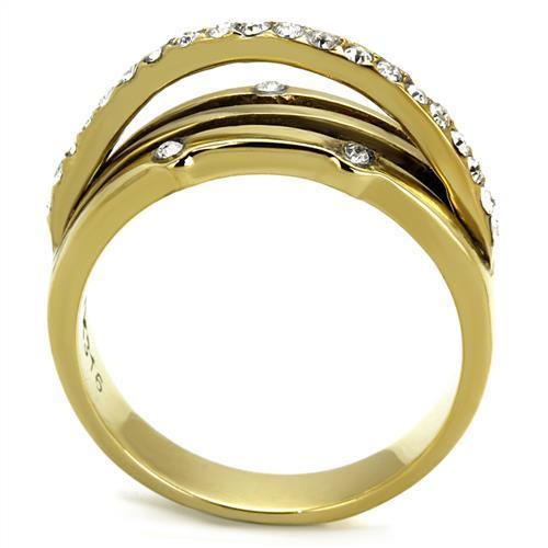 Gold(Ion Plating) Stainless Steel Ring with Top Grade