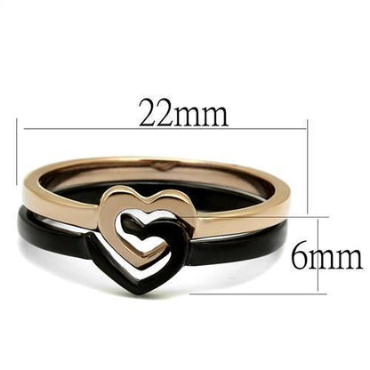 Rose Gold+ IP Black (Ion Plating) Stainless Steel Ring