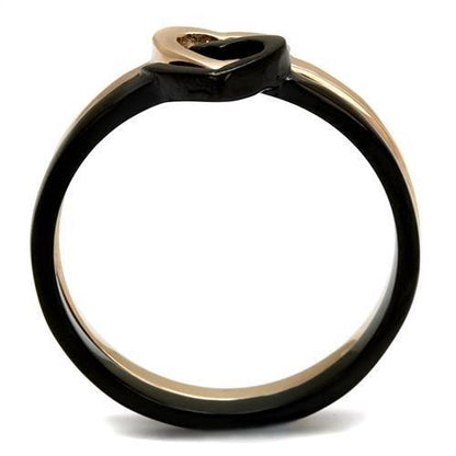 Rose Gold+ IP Black (Ion Plating) Stainless Steel Ring