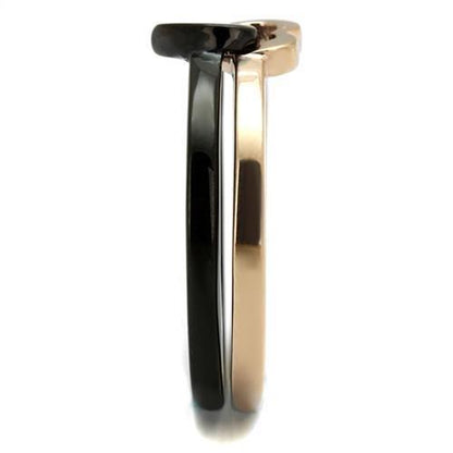 Rose Gold+ IP Black (Ion Plating) Stainless Steel Ring