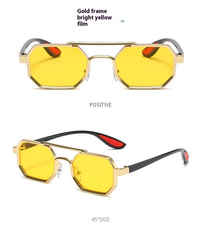 Fashion Metal Sunglasses Large Frame Sun-resistant Sunglasses