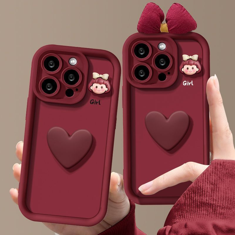 Funda para teléfono iPhone Wine Red Love Girl