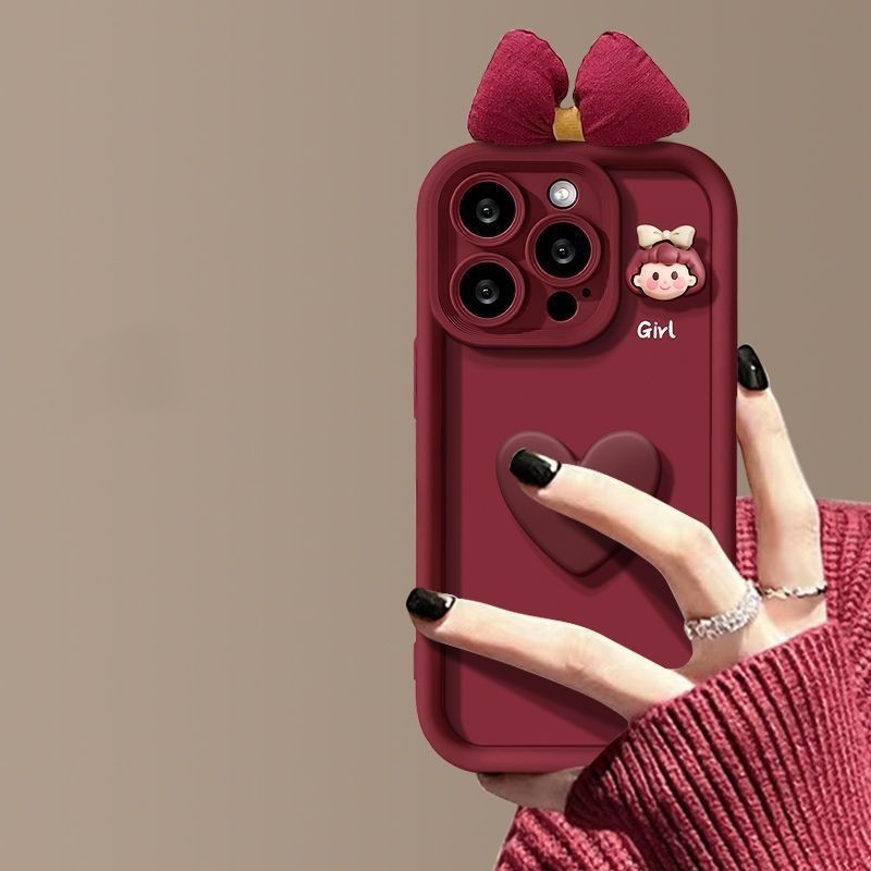 Funda para teléfono iPhone Wine Red Love Girl