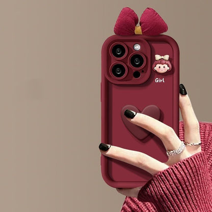 Iphone Wine Red Love Girl Phone Case