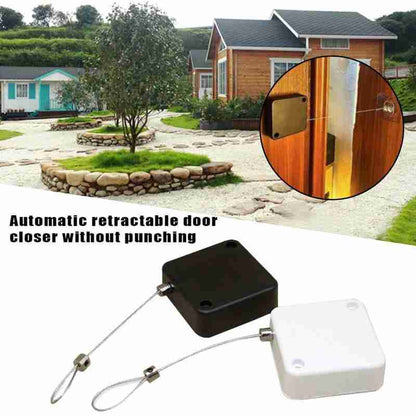 Automatic door closer for sliding door in black and white, suitable for home improvement without punching