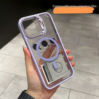 iphone 15 Lens Invisible Bracket Phone Case Magnetic Suction