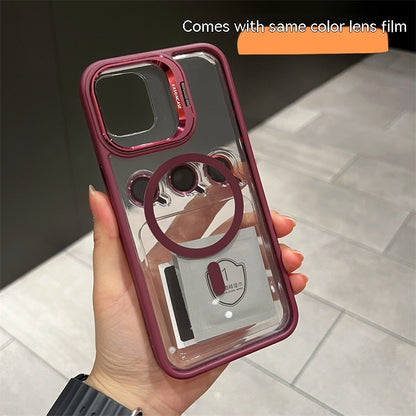 iphone 15 Lens Invisible Bracket Phone Case Magnetic Suction