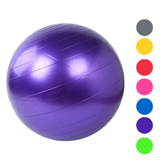 Purple home exercise yoga ball with a variety of color options for fitness routines
