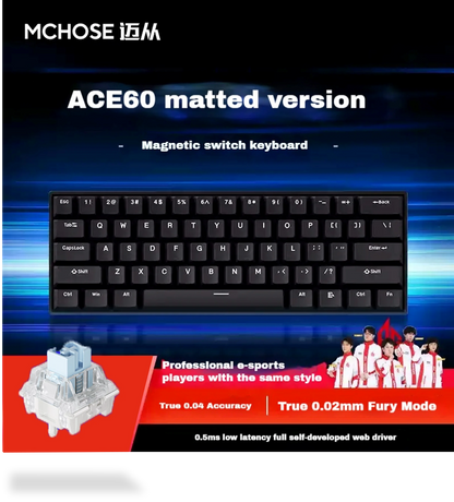 APAYADO ACE60 matted 60 percent black magnetic switch gaming keyboard compact layout esports ad