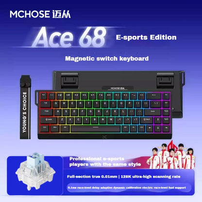 APAYADO Ace 68 E sports compact 68 key RGB magnetic switch gaming keyboard with rainbow backlight