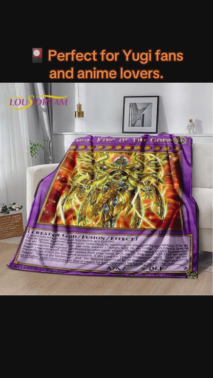3D Monster Gold Card Cartoon  Yu-Gi-Oh Anime Dack Magician Game Soft Flannel Blanket