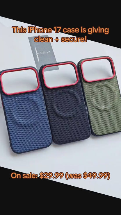 Premium Elegant Magnetic Soft TPU + Nylon Woven Leather Back Case for iPhone 17 Pro Max 17 Air