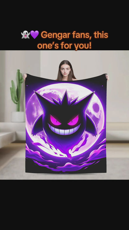 Gengar Cartoon Blanket Super Warm Street Trend Plush Throw Blanket For Home Decor Decorative Flannel Bedspread Bed Cover