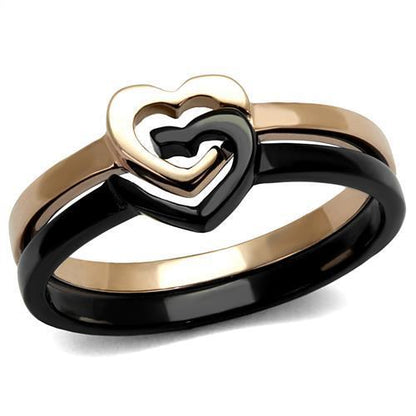 Rose Gold+ IP Black (Ion Plating) Stainless Steel Ring