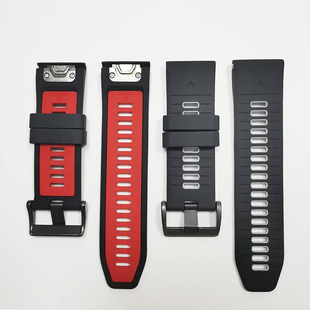 NS Superstore Garmin Instinct 2X replacement band set black outer with red inner silicone straps