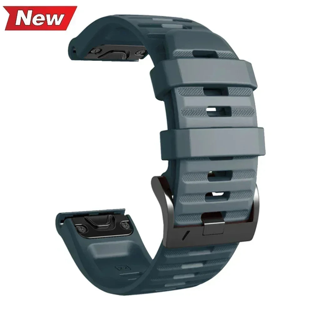 Garmin Instinct 2X replacement band silicone teal gray textured strap with metal buckle and adapters