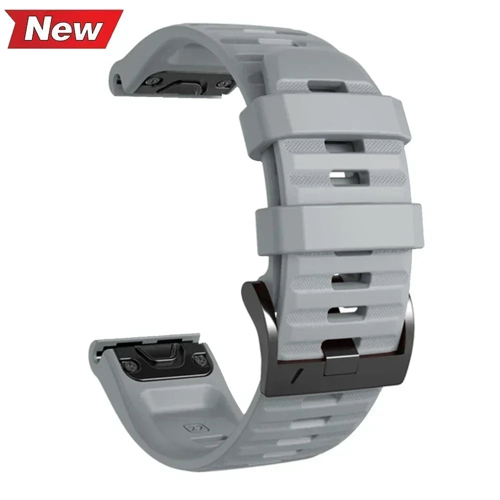 NS Superstore gray silicone Garmin Instinct 2X replacement band with metal buckle and quick release adapters