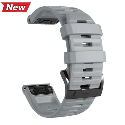 NS Superstore gray silicone Garmin Instinct 2X replacement band with metal buckle and quick release adapters