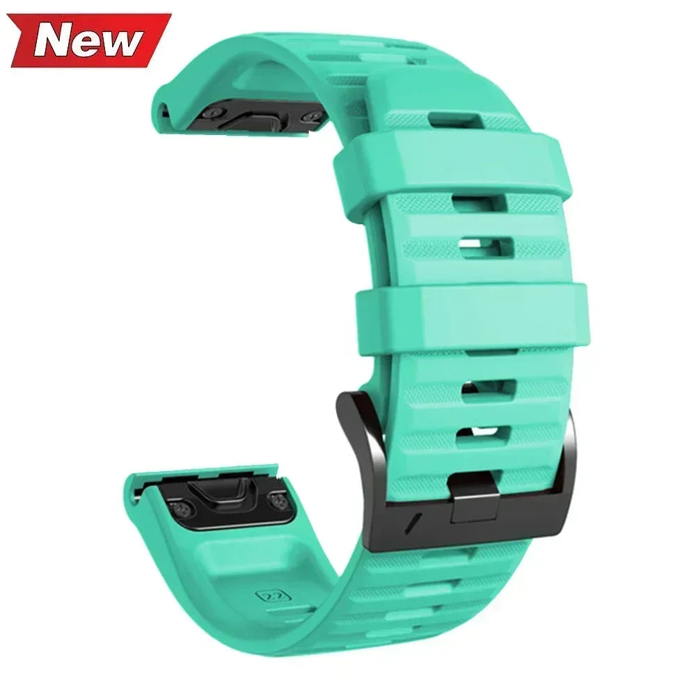 Mint silicone Garmin Instinct 2X replacement band with black metal buckle for NS Superstore