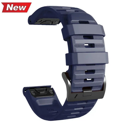 NS Superstore navy silicone Garmin Instinct 2X replacement band with textured vents and metal buckle