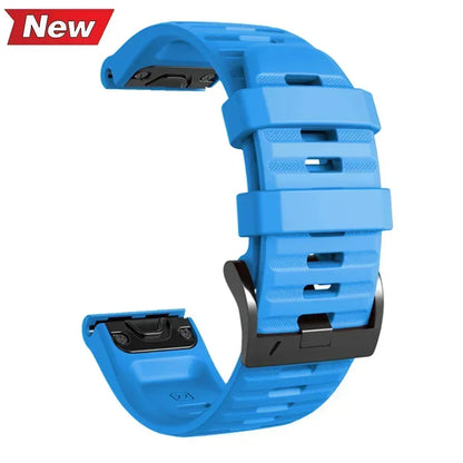 NS Superstore blue silicone Garmin Instinct 2X replacement band with textured strap and black buckle