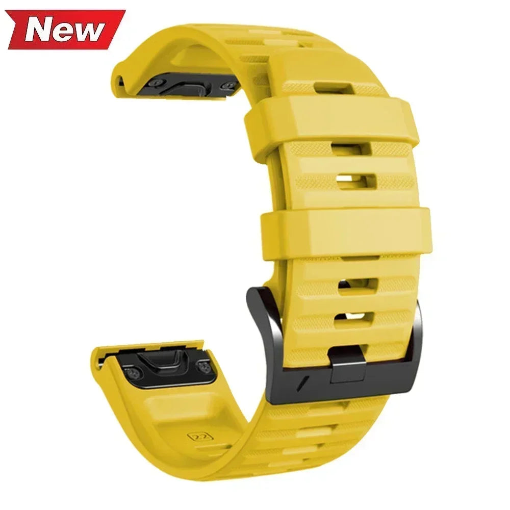Garmin Instinct 2X replacement band yellow silicone adjustable buckle quick release connectors