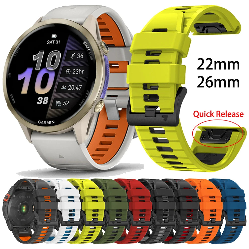 NS Superstore Garmin Instinct 2X replacement band silicone quick release 22mm 26mm multiple colors