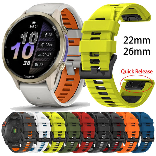 NS Superstore Garmin Instinct 2X replacement band silicone quick release 22mm 26mm multiple colors